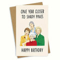 Simple modern printed birthday greeting card with a selection of coloured and Kraft paper envelopes