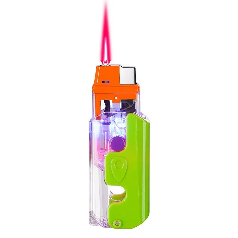 Colourful luminous radish shape electronic lighter in green, orange, or purple