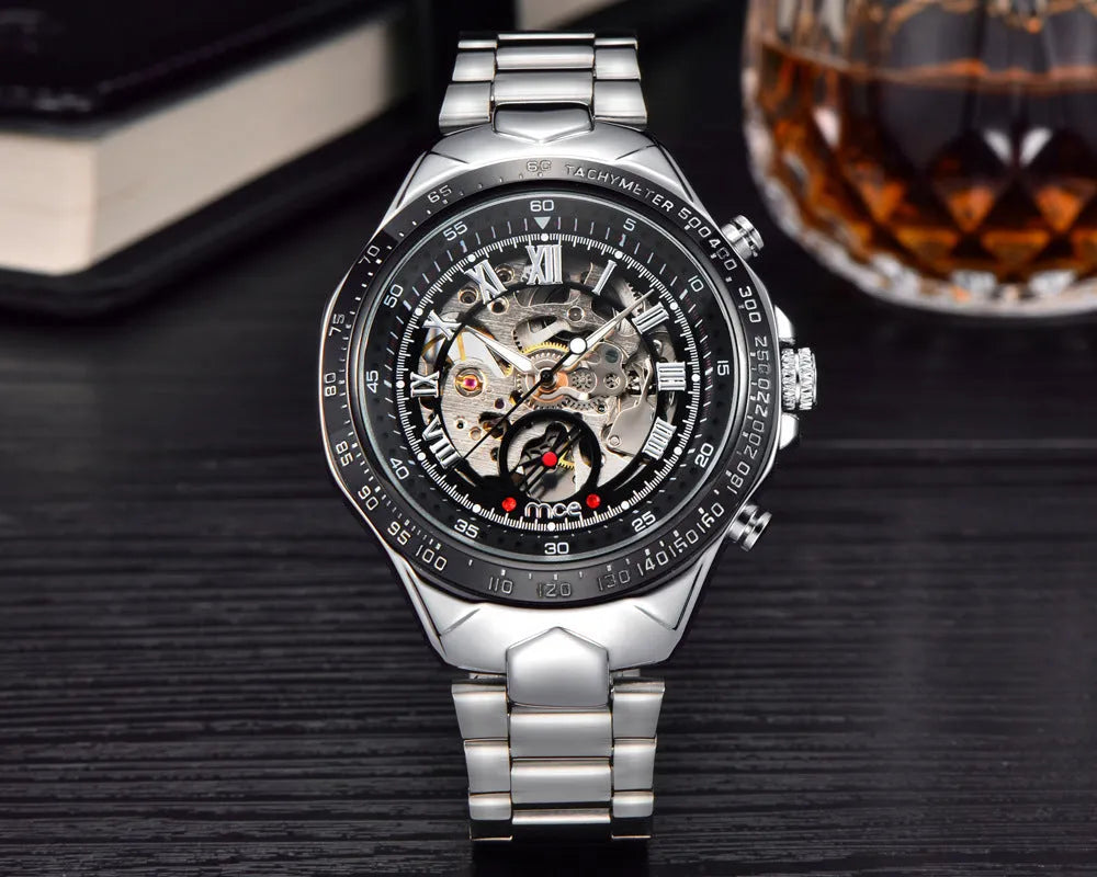 MCE explosion proof mechanical watch with automatic movement and stainless steel case