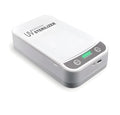 Black UV disinfection box with internal chamber for sanitising mobile phones and small items.
