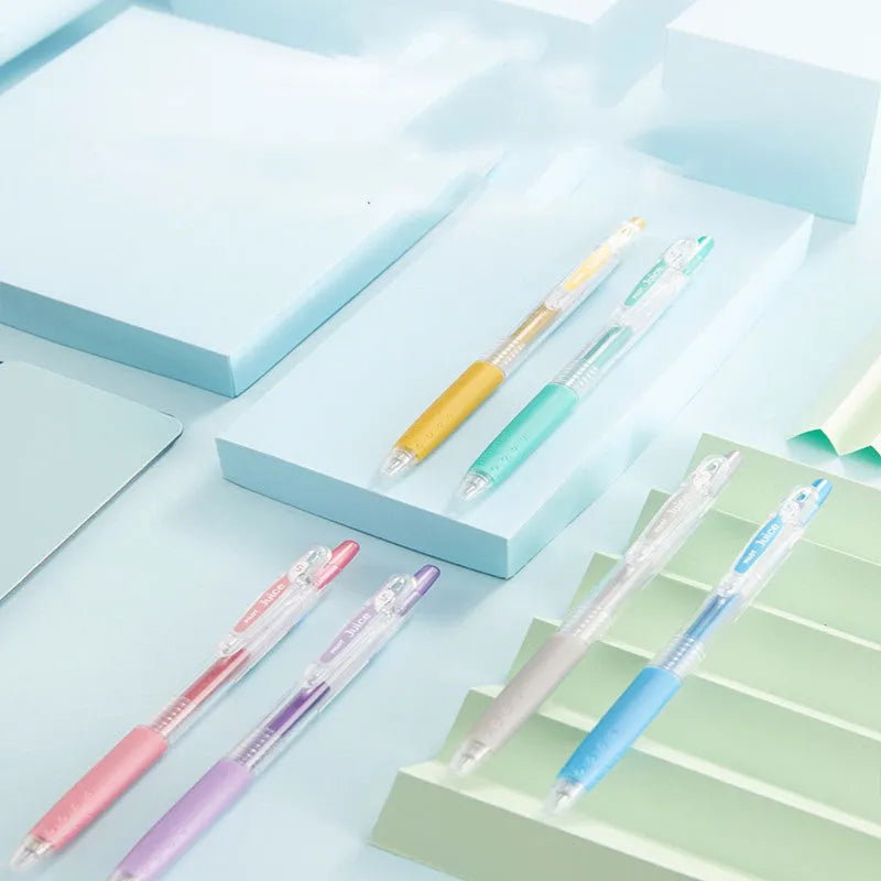 Baiguole gel pen with 0.5mm tip showing metallic gold ink colour option