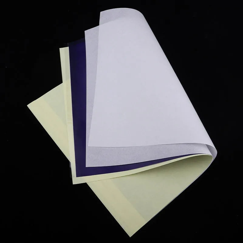 A4 tattoo transfer paper pack with transfer paste gel for quadruple copy tattoo design applications