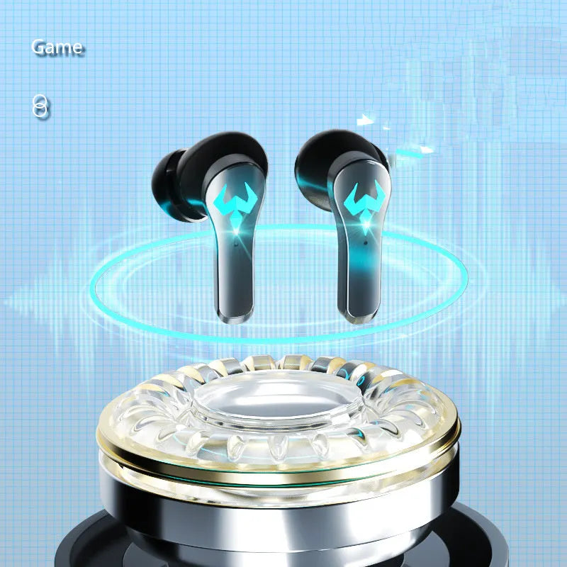 Black wireless Bluetooth in-ear sports stereo headset with earplug design
