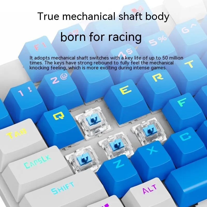 K87 mechanical keyboard with choice of green or red axis switches in compact 87-key layout with metal construction