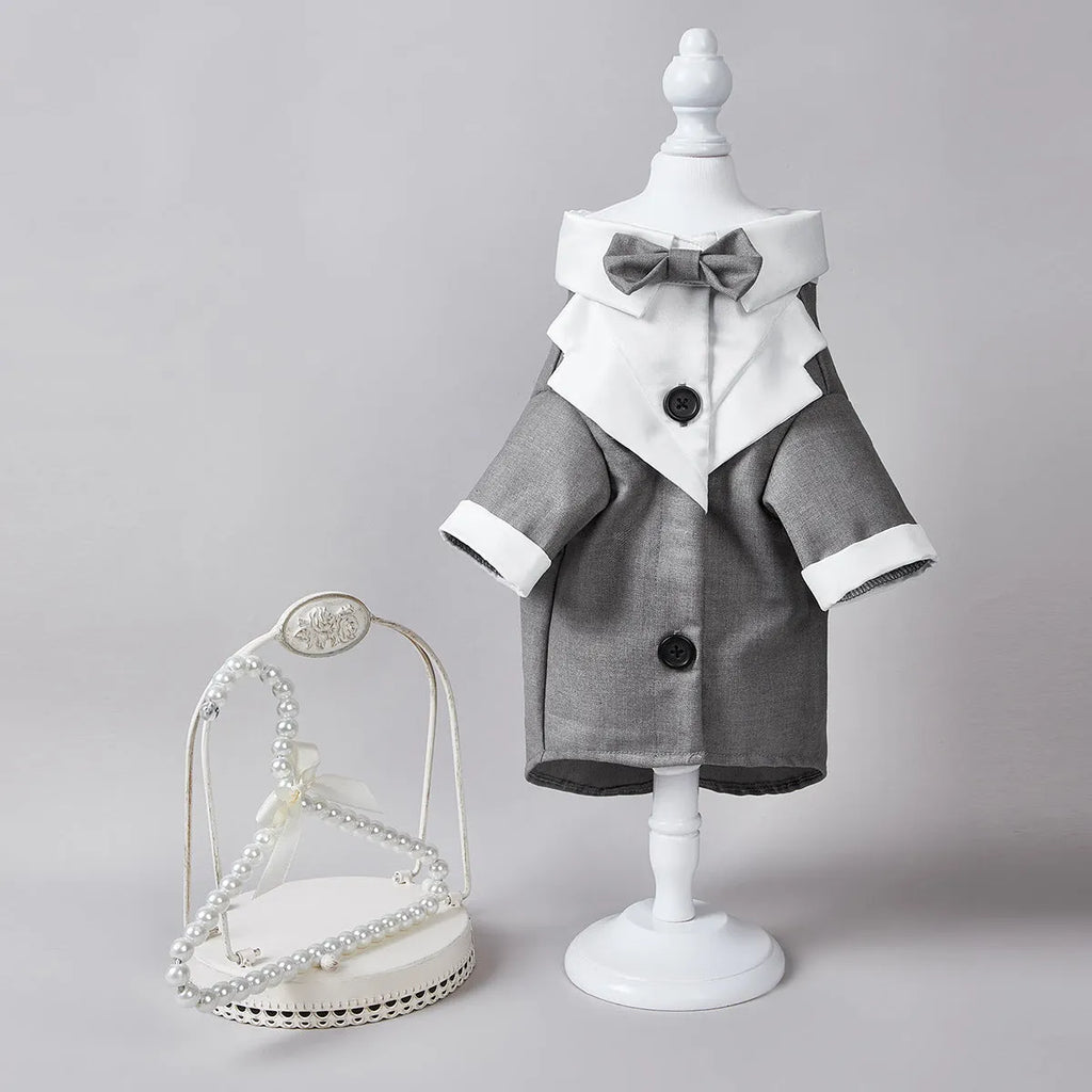 Chinese-style four-legged gentleman wedding suit for dogs in polyester fabric
