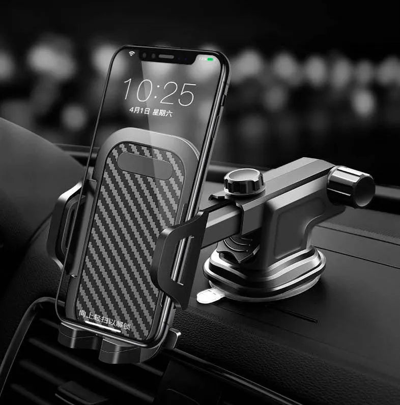 Black universal car phone holder dashboard mount for 4 to 7 inch smartphones