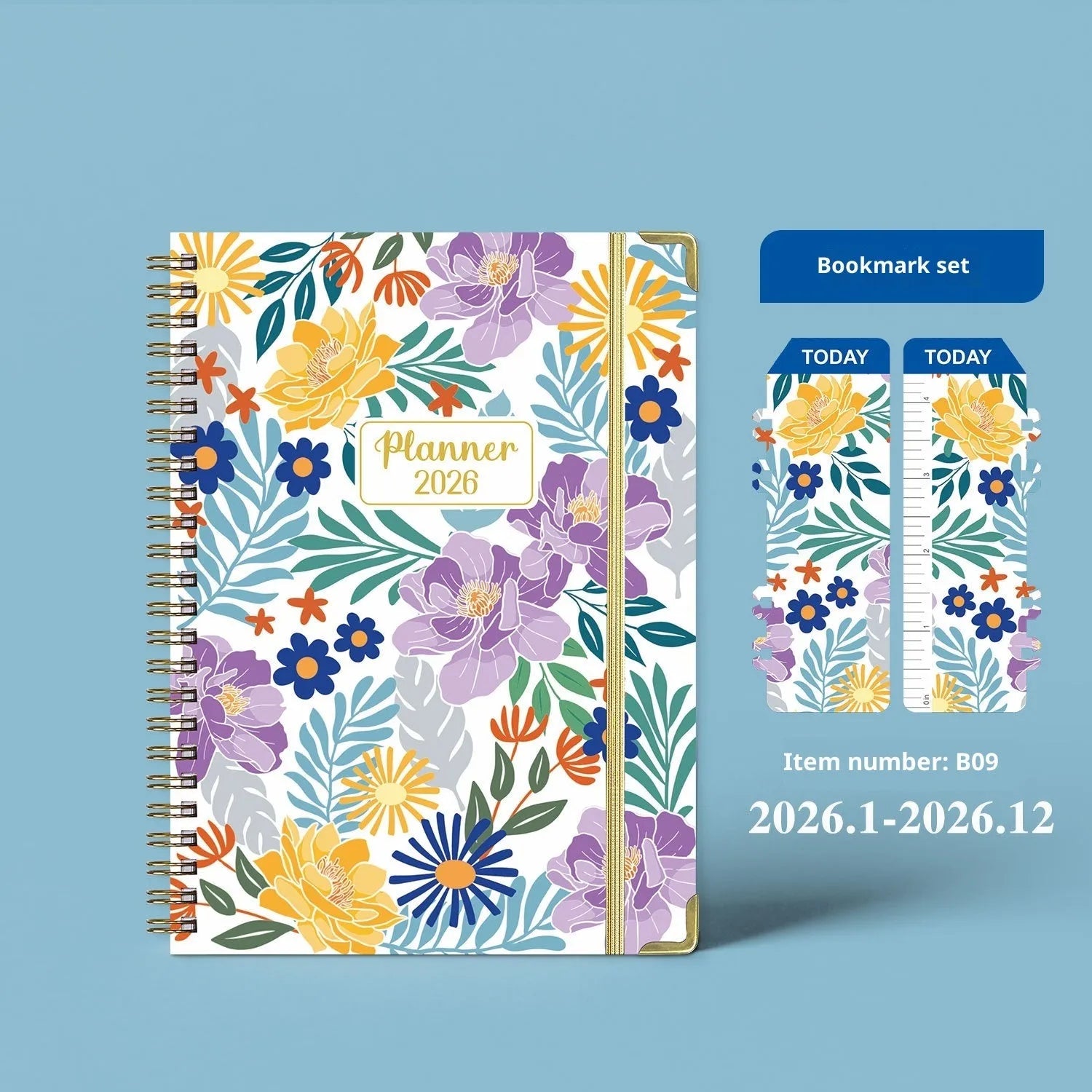 2026 A5 coil diary with paper cover and coil binding, eight colours available