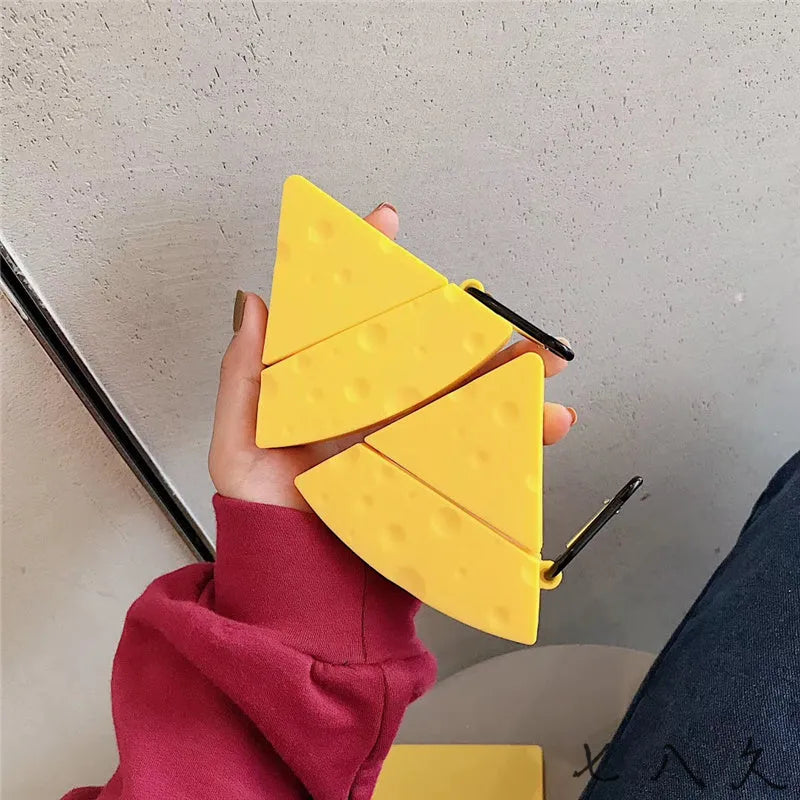 Yellow silicone protective cover for Apple AirPods 1, 2 and Pro 3 cases