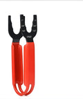 A bright orange steel pipe wrench, 35cm long, with its adjustable jaw open.