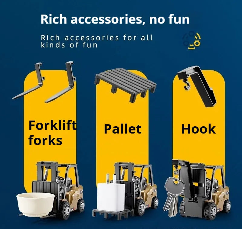 Remote control mini forklift desktop alloy engineering model in small scale