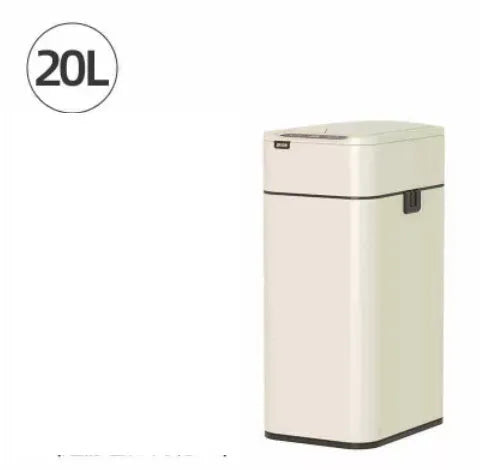 Stainless steel inductive smart trash can with square design and deodorant properties