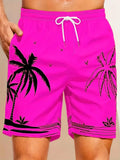 Men's micro-elastic quick-dry swimming trunks in polyester fabric showing size and colour options