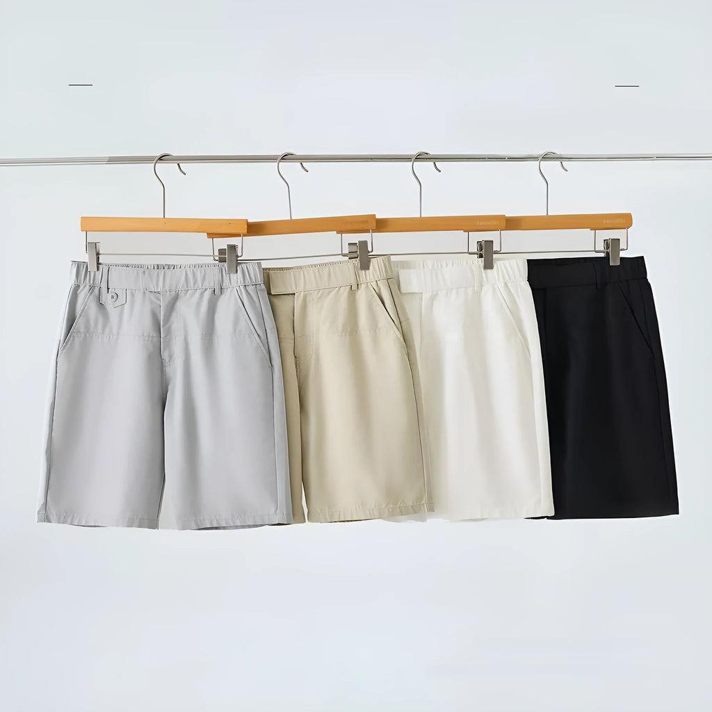 Men's casual cotton blend summer shorts in loose fit style with micro elasticity