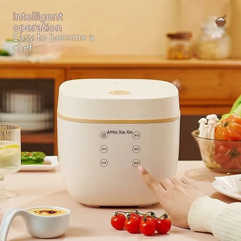 White intelligent multi-function rice cooker with 3 litre capacity and six cooking functions