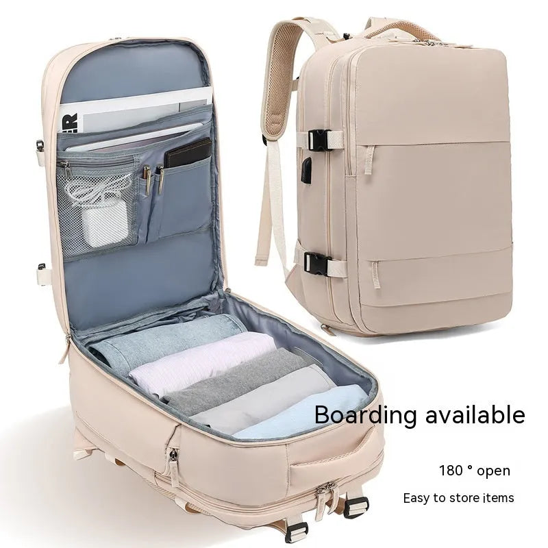 Large nylon waterproof mummy backpack in various colours on a neutral background.