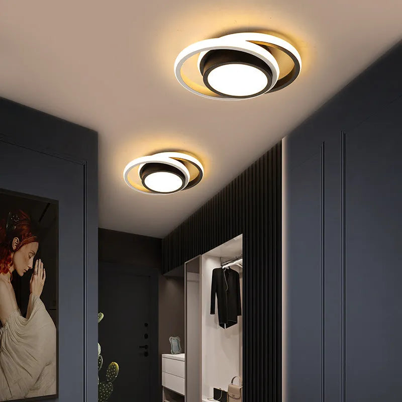 Modern Nordic aluminium ceiling light with geometric design for hallway corridor illumination