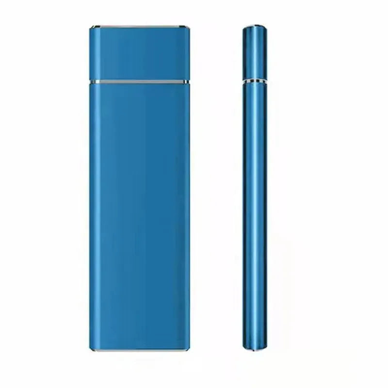 High-speed SSD mobile hard disk with metal shell in black, blue, orange, red, or silver colour options
