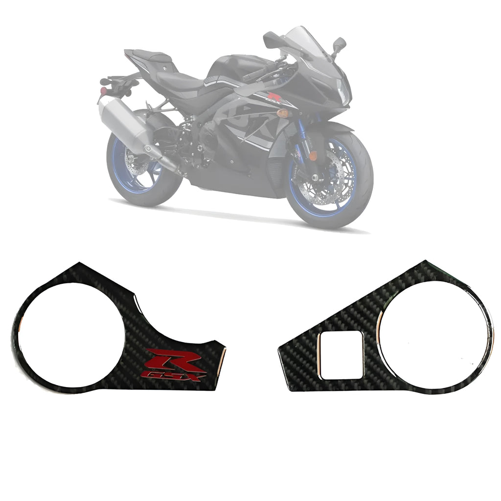 Black carbon fibre style motorcycle sticker for SUZUKI GSXR1000 L1 upper connective plate