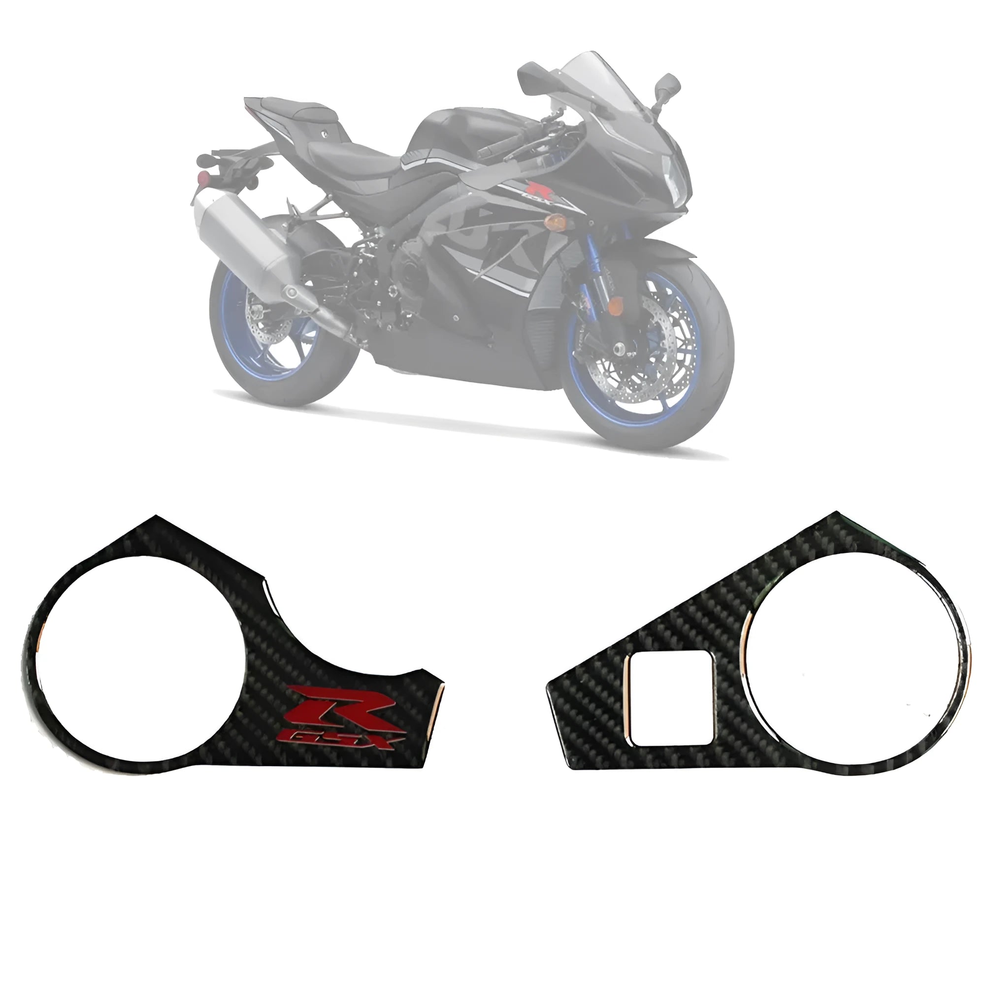 Black carbon fibre style motorcycle sticker for SUZUKI GSXR1000 L1 upper connective plate