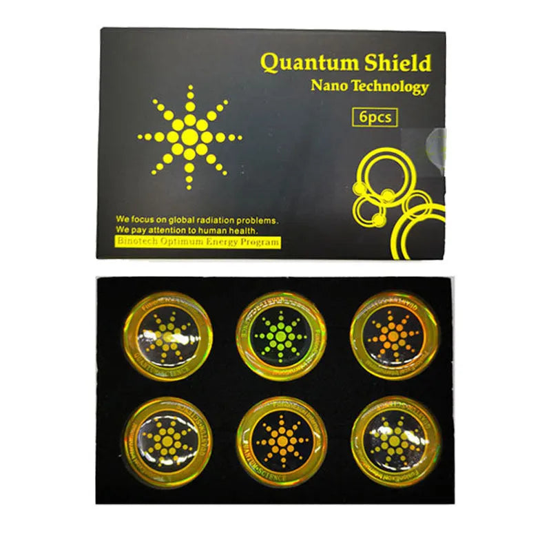 Anti-electromagnetic wave stickers for mobile phones in gold and silver colours