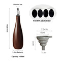 Ceramic oil pot with 650ml funnel and brush for kitchen oil storage in black, coffee, or white