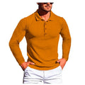 A loose-fit, striped, short-sleeved knit shirt in Army Green colour on a hanger.