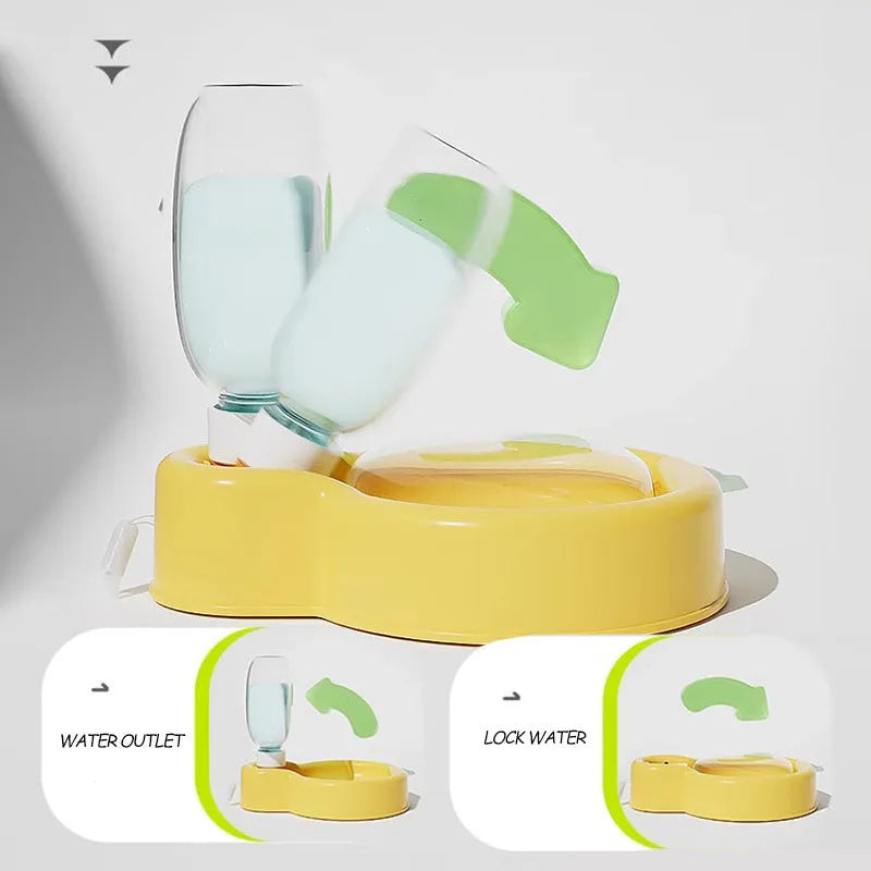 Green portable dog travel water cup with built-in drinking bowl and carry handle