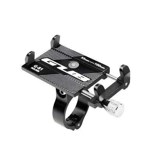 Aluminium bicycle phone holder with 360-degree rotation on handlebar