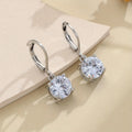 Silver round-cut zircon stud earrings for women, hypoallergenic lightweight jewellery