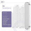 4-piece metal acne needle set with ultra fine pointed tips for pimple and blackhead removal