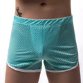 Men's breathable cotton nylon boxer shorts in mid waist style on a white background.