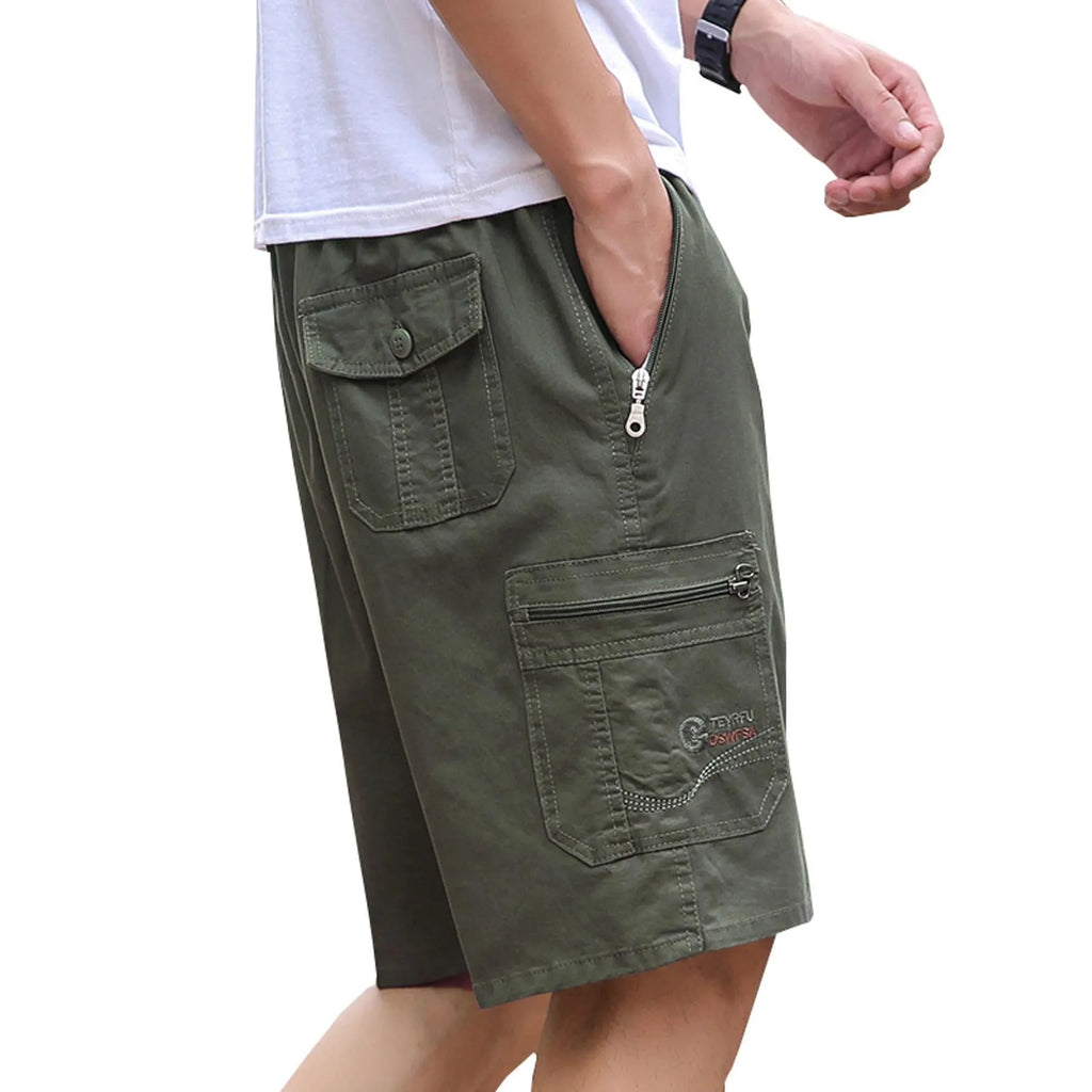 Men's loose-fit cotton trousers in straight-leg design for summer casual wear