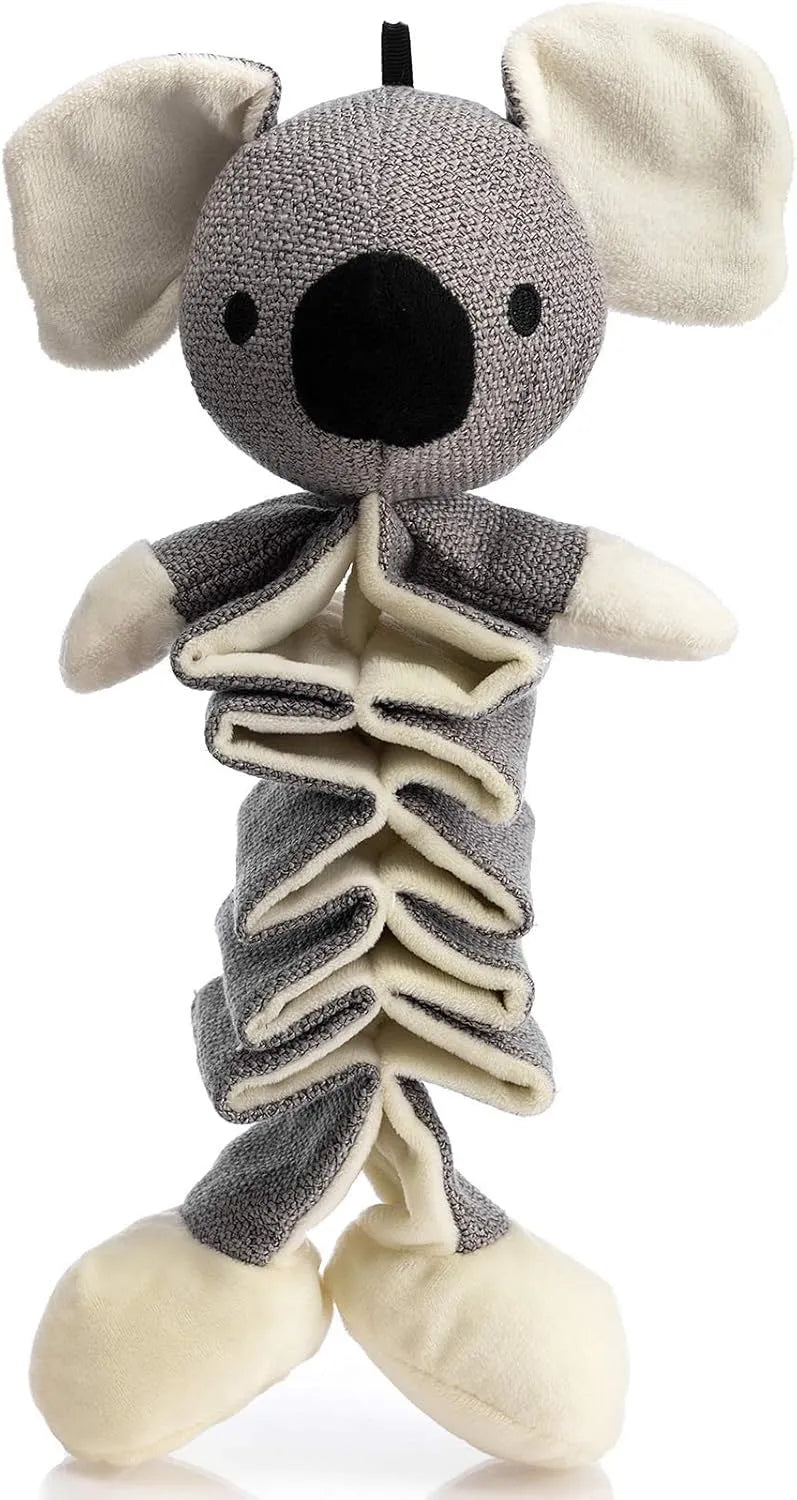 Hollypet grey koala squeaky dog toy 30cm long with crinkle paper