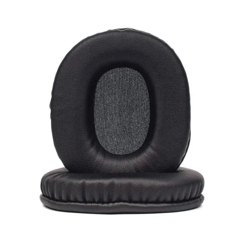 Two black PU leather headphone earmuff covers for Sony 1R model, shown as a pair.