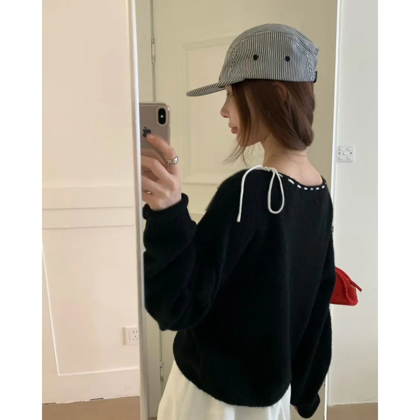 Grey loose fit women's pullover knitwear jumper made from regenerated cellulose fibre