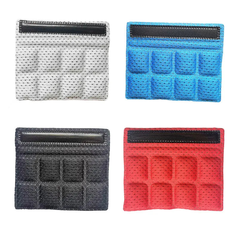 Cycling helmet sponge liner with velcro chin strap in blue, black, red, and grey colour options