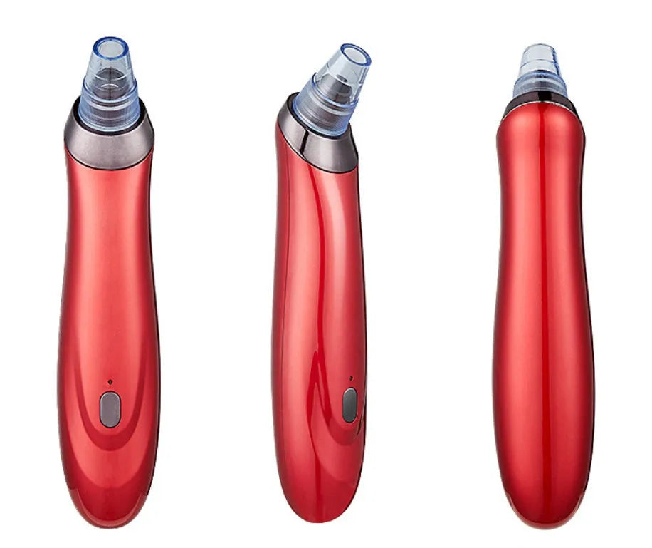 Electric blackhead remover pore cleaner device with multiple nozzle attachments