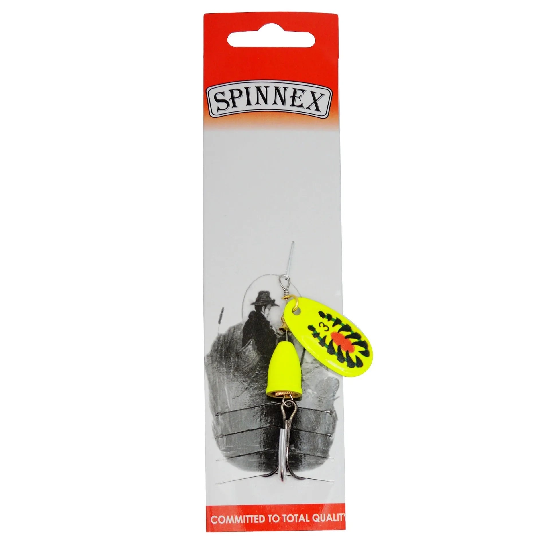 R composite rotating sequins copper bell metal fishing lure in multiple colour options on a blue background
