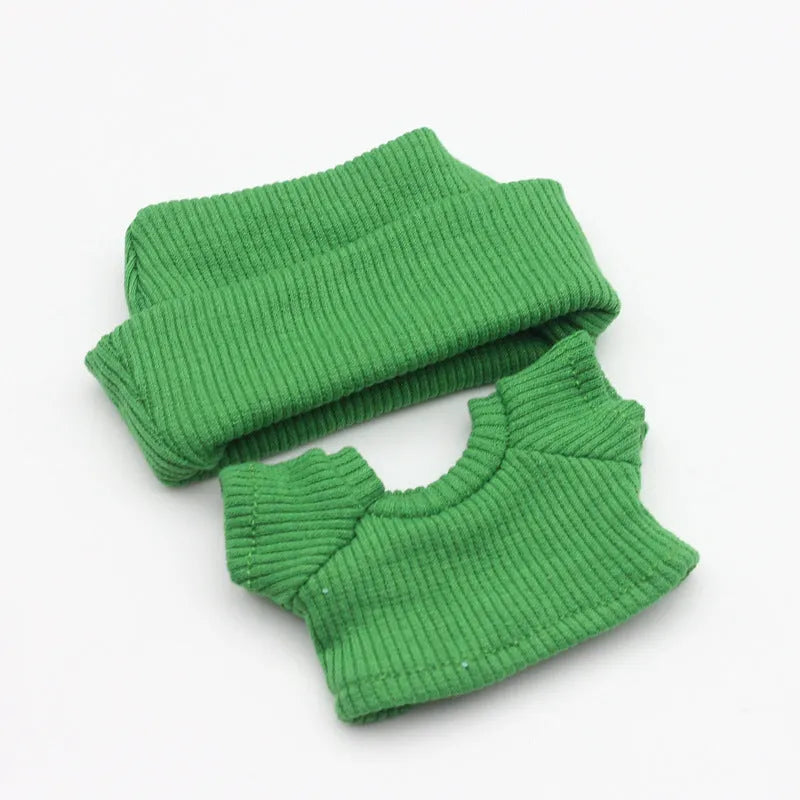 Flanging hat and T-shirt doll clothes set for 18-inch fashion dolls in multiple colours