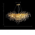 Crystal chandelier with water drop lamps and aluminium body, 600mm diameter, adjustable height 0.5m
