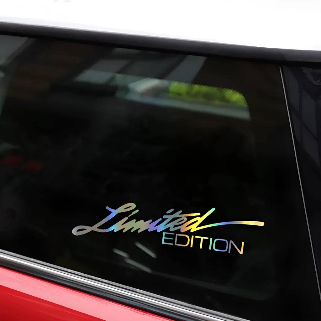Black laser reflective car sticker with text on PET material for vehicle application