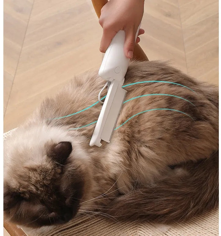 Plastic pet grooming brush for dogs and cats with hair removal and massage functions