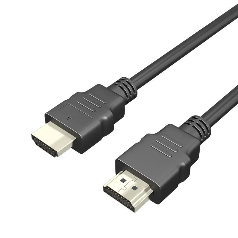 Black HDMI cable with nickel-plated connectors for set-top box connection