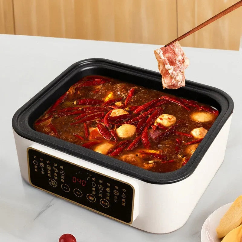 28-litre capacity electric steamer with stainless steel rack and automatic water measurement function