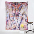 Machine woven European classical geometric abstract polyester plush tapestry tarpaulin in rectangular shape for wall decor