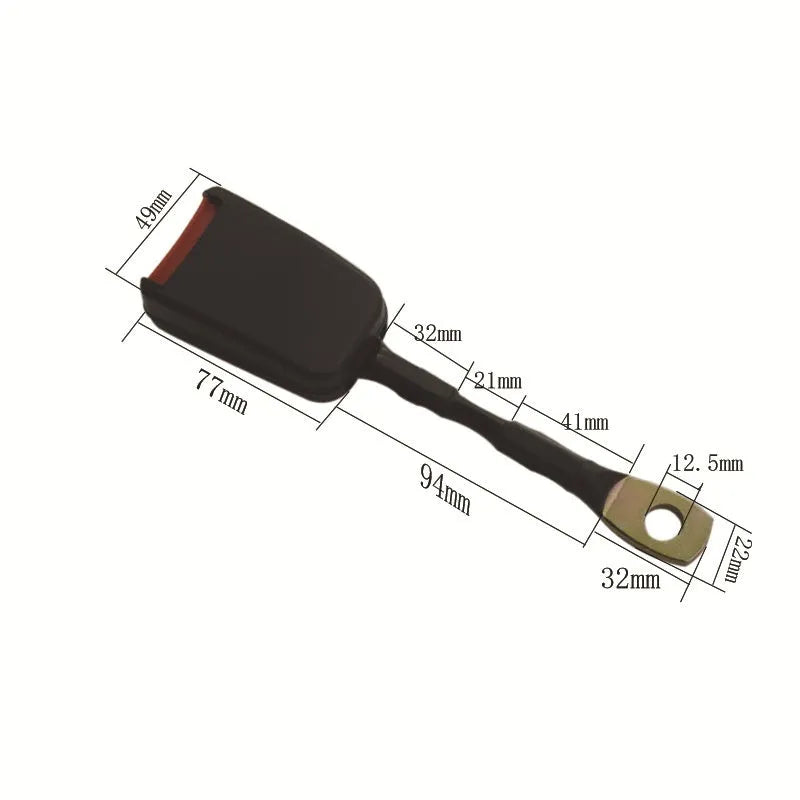 Car seat belt buckle with 20cm steel wire base for 21cm insert width vehicle compatibility