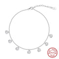 Women's S925 silver geometric round anklet with Han style design, available in gold or platinum plating