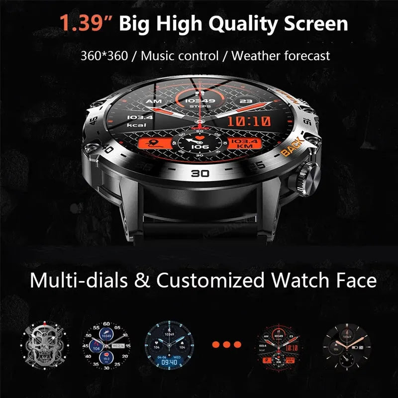 Bluetooth calling smart watch with waterproof design and health monitoring features