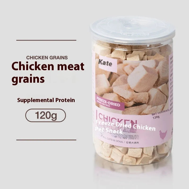 Freeze-dried chicken cat snacks 500g high-grade chicken nuggets without shreds in bagged or barrel packaging