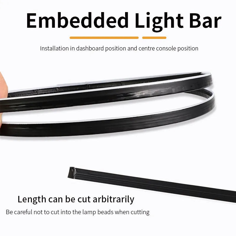 Car interior ambience light with aluminium alloy LED strip and remote control